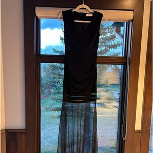 Beautiful Lian Yi Fang gown- worn  once, gothic with sheer cutaways and long